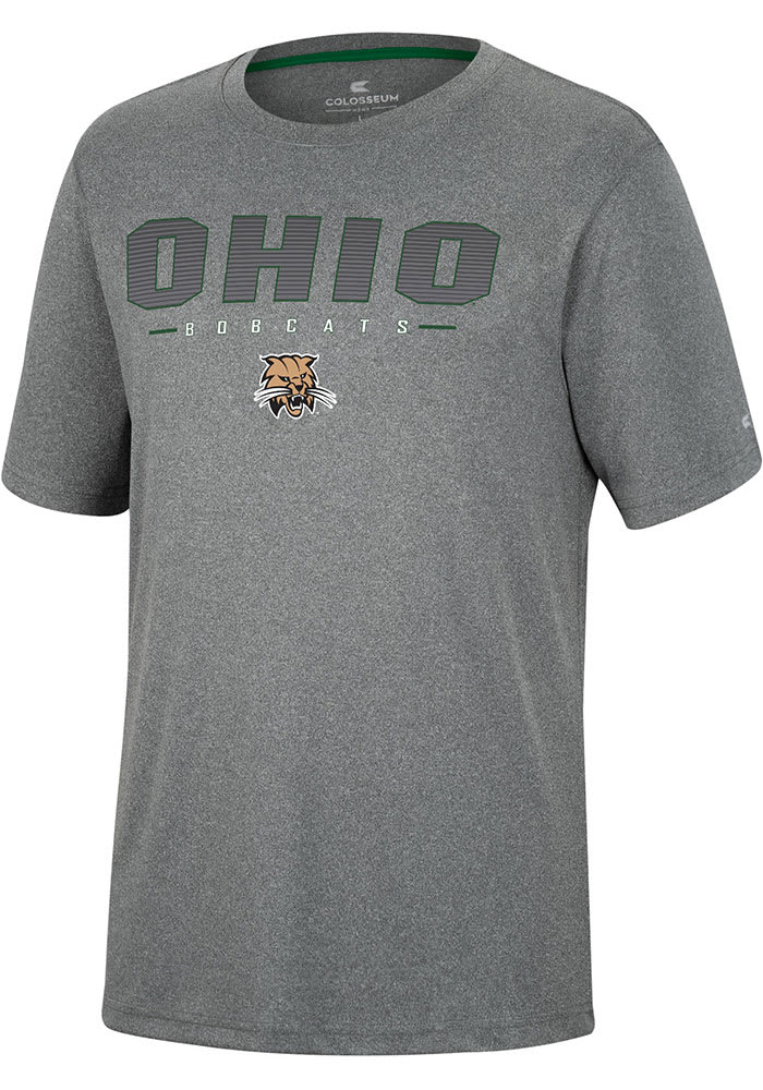 Colosseum Ohio Bobcats Charcoal High Pressure Short Sleeve T Shirt