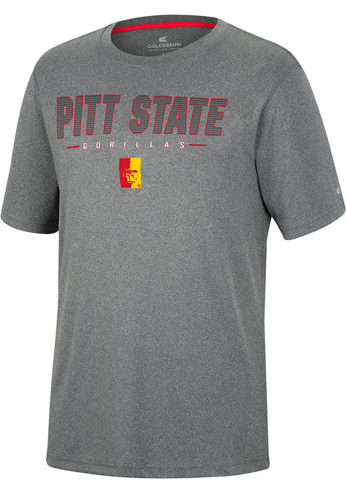 Colosseum Pitt State Gorillas Charcoal High Pressure Short Sleeve T Shirt