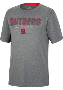 Colosseum Rutgers Scarlet Knights Charcoal High Pressure Short Sleeve T Shirt