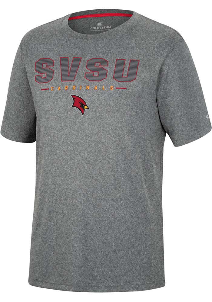 Colosseum Saginaw Valley State Cardinals Charcoal High Pressure Short Sleeve T Shirt