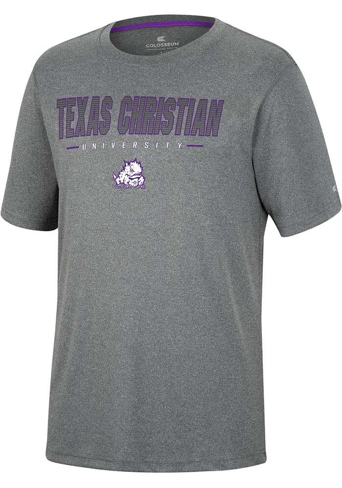 Colosseum TCU Horned Frogs Charcoal High Pressure Short Sleeve T Shirt
