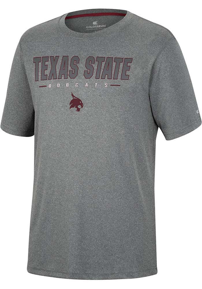 Colosseum Texas State Bobcats Charcoal High Pressure Short Sleeve T Shirt