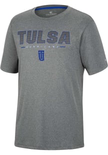 Colosseum Tulsa Golden Hurricane Charcoal High Pressure Short Sleeve T Shirt
