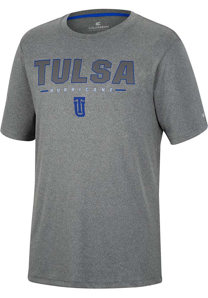 Colosseum Tulsa Golden Hurricanes Charcoal High Pressure Short Sleeve T Shirt