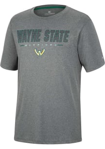Colosseum Wayne State Warriors Charcoal High Pressure Short Sleeve T Shirt