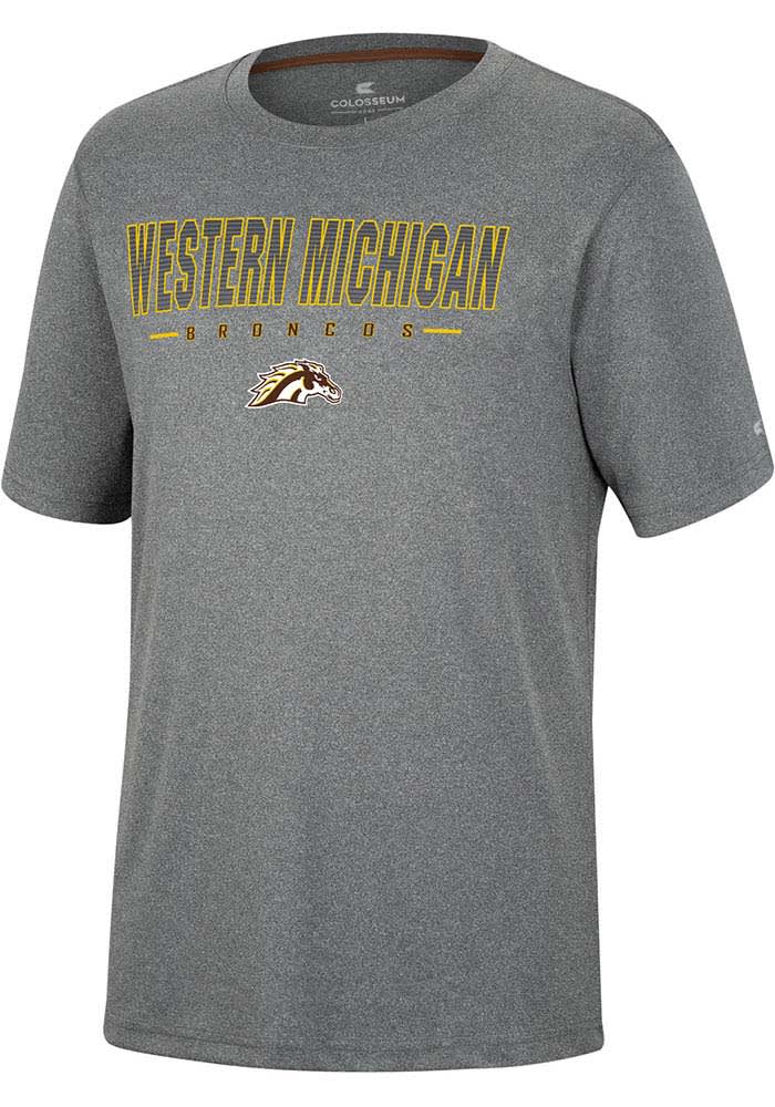 Colosseum Western Michigan Broncos Charcoal High Pressure Short Sleeve T Shirt