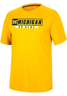Colosseum Michigan Wolverines Yellow TY Short Sleeve T Shirt