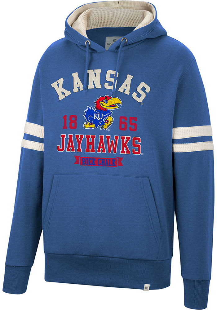 Colosseum Kansas Jayhawks Mens Blue O Hooligan Pullover Fashion Hood