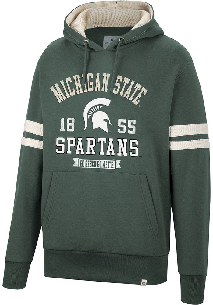 Colosseum Michigan State Spartans Mens Green O Hooligan Pullover Fashion Hood