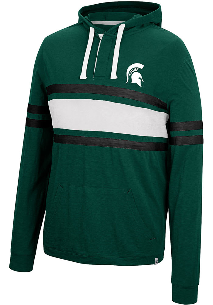 Colosseum Michigan State Spartans Mens Green Well Were Waiting Henley Fashion Hood