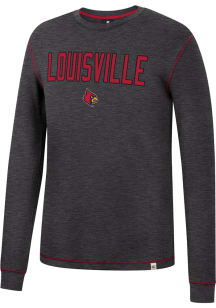 Colosseum Louisville Cardinals Charcoal Noonan Thermal Long Sleeve Fashion T Shirt