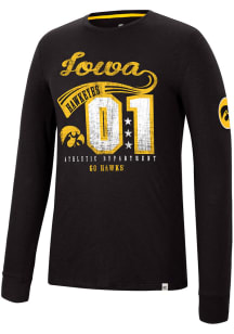 Mens Iowa Hawkeyes Black Colosseum Before Electricity Long Sleeve Fashion T Shirt