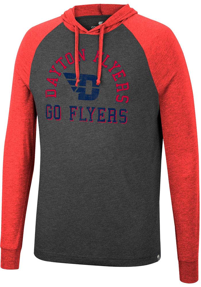 Colosseum Dayton Flyers Mens Charcoal Zen Philosopher Tee Fashion Hood