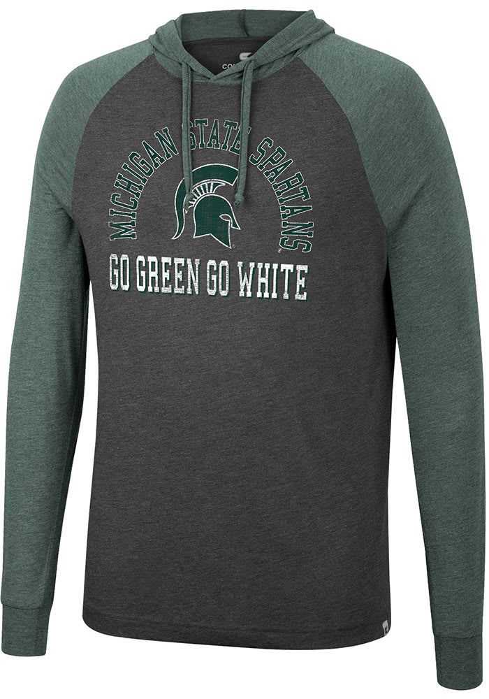 Colosseum Michigan State Spartans Mens Charcoal Zen Philosopher Tee Fashion Hood