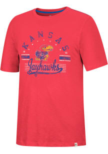 Colosseum Kansas Jayhawks Red Hook It In Short Sleeve Fashion T Shirt