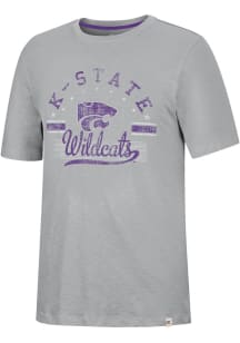 Colosseum K-State Wildcats Grey Hook It In Short Sleeve Fashion T Shirt