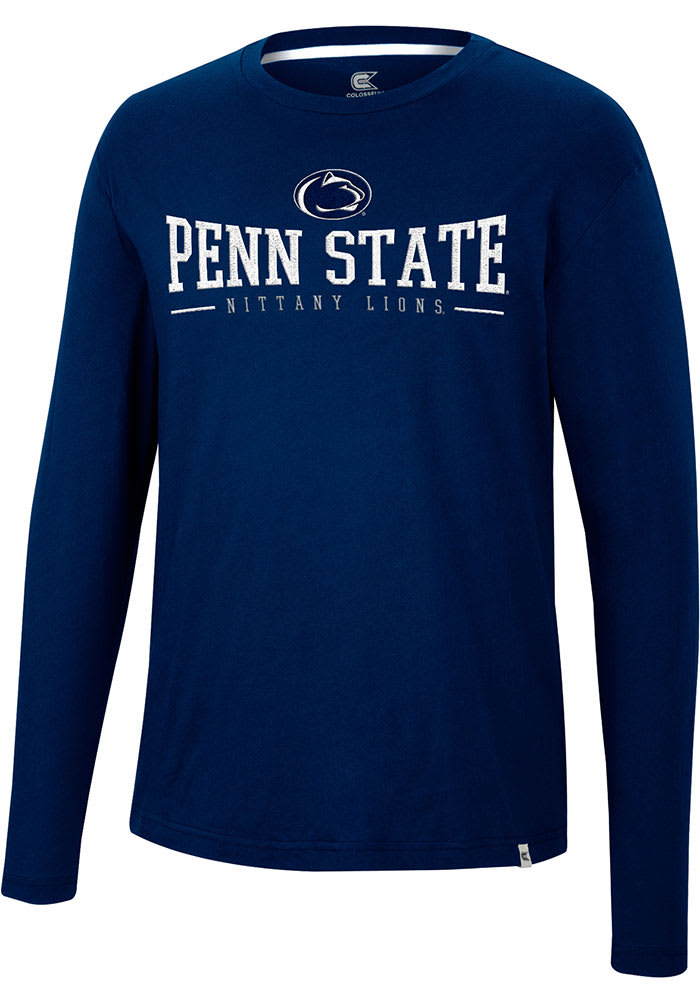Colosseum Penn State Nittany Lions Navy Blue Earth First Recycled Long Sleeve Fashion T Shirt