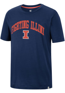 Colosseum Illinois Fighting Illini Navy Blue Earth First Recycled Short Sleeve Fashion T Shirt