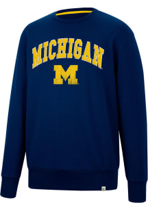Colosseum Michigan Wolverines Mens Navy Blue For The Effort Long Sleeve Fashion Sweatshirt
