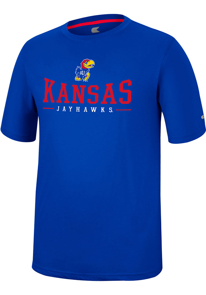 Colosseum Kansas Jayhawks Blue McFiddish Short Sleeve T Shirt