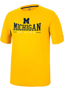 Colosseum Michigan Wolverines Yellow McFiddish Short Sleeve T Shirt
