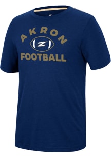 Colosseum Akron Zips Navy Blue Motormouth Football Short Sleeve T Shirt