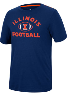 Colosseum Illinois Fighting Illini Navy Blue Motormouth Football Short Sleeve T Shirt