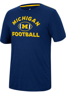Colosseum Michigan Wolverines Navy Blue Motormouth Football Short Sleeve T Shirt