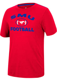 Colosseum SMU Mustangs Red Motormouth Football Short Sleeve T Shirt