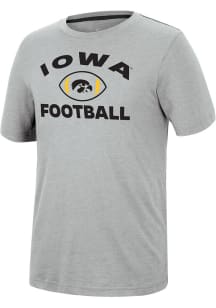 Colosseum Iowa Hawkeyes Grey Motormouth Football Short Sleeve T Shirt