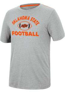 Colosseum Oklahoma State Cowboys Grey Motormouth Football Short Sleeve T Shirt