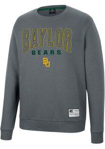 Colosseum Baylor Bears Mens Charcoal Scholarship Fleece Long Sleeve Crew Sweatshirt