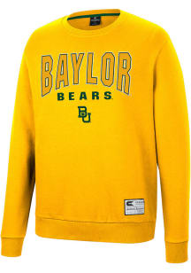 Colosseum Baylor Bears Mens Gold Scholarship Fleece Long Sleeve Crew Sweatshirt