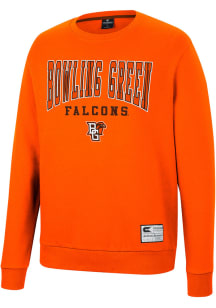 Colosseum Bowling Green Falcons Mens Orange Scholarship Fleece Long Sleeve Crew Sweatshirt