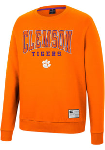 Colosseum Clemson Tigers Mens Orange Scholarship Fleece Long Sleeve Crew Sweatshirt