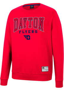 Colosseum Dayton Flyers Mens Red Scholarship Fleece Long Sleeve Crew Sweatshirt