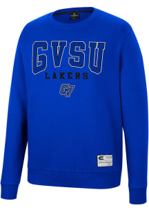 Colosseum Grand Valley State Lakers Mens Blue Scholarship Fleece Long Sleeve Crew Sweatshirt