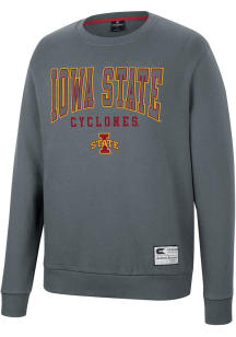 Colosseum Iowa State Cyclones Mens Charcoal Scholarship Fleece Long Sleeve Crew Sweatshirt