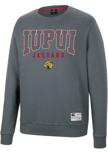 Colosseum IUPUI Jaguars Mens Charcoal Scholarship Fleece Long Sleeve Crew Sweatshirt