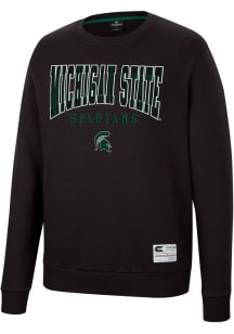 Colosseum Michigan State Spartans Mens Black Scholarship Fleece Long Sleeve Crew Sweatshirt