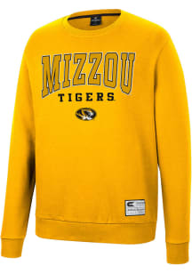 Colosseum Missouri Tigers Mens Gold Scholarship Fleece Long Sleeve Crew Sweatshirt