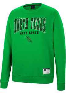 Colosseum North Texas Mean Green Mens Green Scholarship Fleece Long Sleeve Crew Sweatshirt