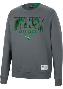 Colosseum North Texas Mean Green Mens Charcoal Scholarship Fleece Long Sleeve Crew Sweatshirt
