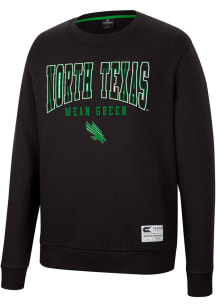 Colosseum North Texas Mean Green Mens Black Scholarship Fleece Long Sleeve Crew Sweatshirt