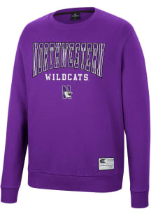 Colosseum Northwestern Wildcats Mens Purple Scholarship Fleece Long Sleeve Crew Sweatshirt