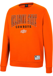 Colosseum Oklahoma State Cowboys Mens Orange Scholarship Fleece Long Sleeve Crew Sweatshirt