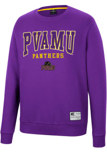 Colosseum Prairie View A&amp;M Panthers Mens Purple Scholarship Fleece Long Sleeve Crew Sweatshirt