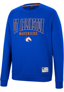 Colosseum UTA Mavericks Mens Blue Scholarship Fleece Long Sleeve Crew Sweatshirt