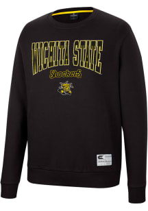 Colosseum Wichita State Shockers Mens Black Scholarship Fleece Long Sleeve Crew Sweatshirt