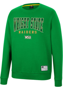 Colosseum Wright State Raiders Mens Green Scholarship Fleece Long Sleeve Crew Sweatshirt